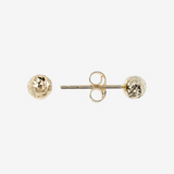 Small Hammered Sphere Stud Earrings 9 Carat Gold