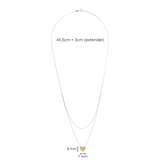 Multi-strand Necklace with Double Rolo Chain and 9 Carat Gold Heart Pendant