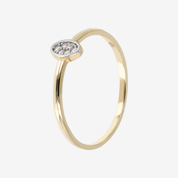 Solitärring mit ovalem Element aus 9 Karat Gold mit kubischem Zirkonia