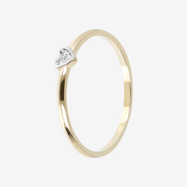 Solitärring mit Herz aus 9 Karat Gold mit Zirkonia