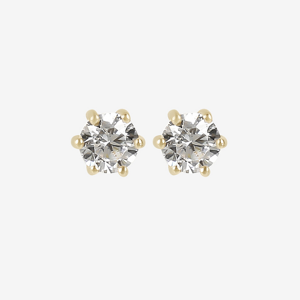 Boucles d'Oreilles Point de Lumière avec Griffes et Cubic Zirconia