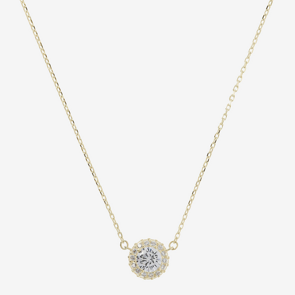 Collier chaîne forçat Point Lumineux et Cubic Zirconia Or 9 Carats