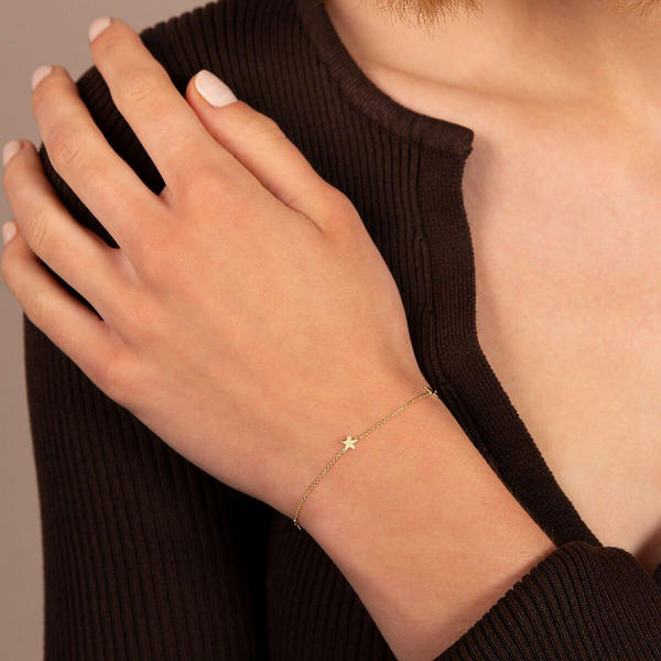 Kettenarmband mit Sternen aus 9 Karat Gold