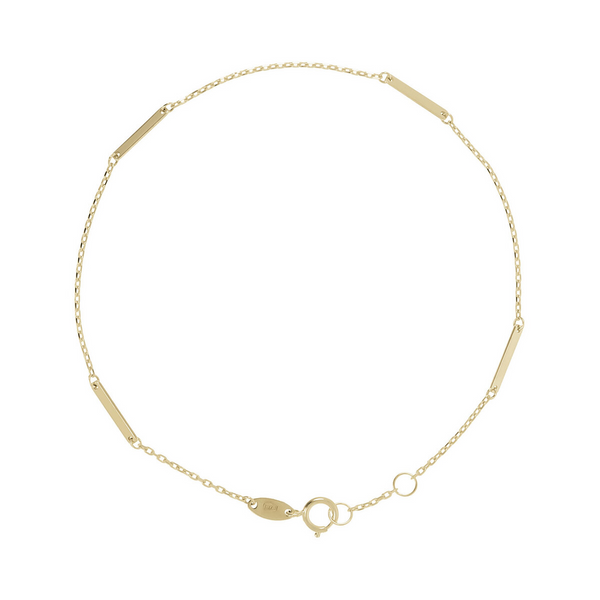 Bracelet chaîne forçat avec plaques en or 9 carats