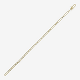 Paperclip Alternate Forzatina Chain Bracelet 9 Carat Gold