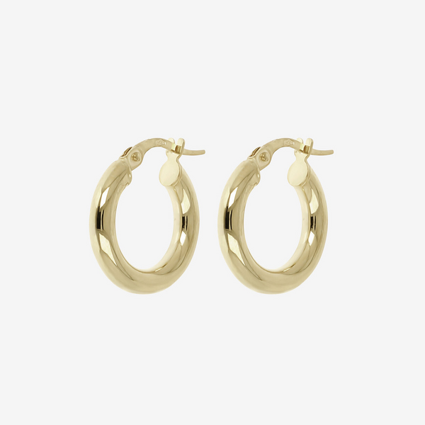 Small Domed Hoop Earrings 9 Carat Gold