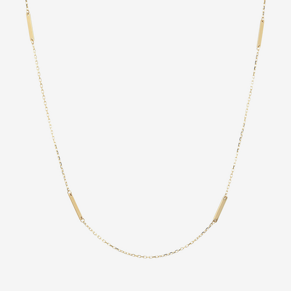 Collier chaîne jaseron avec plaque or 9 carats