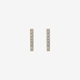 Bar Lobe Earrings with Cubic Zirconia 375 Gold