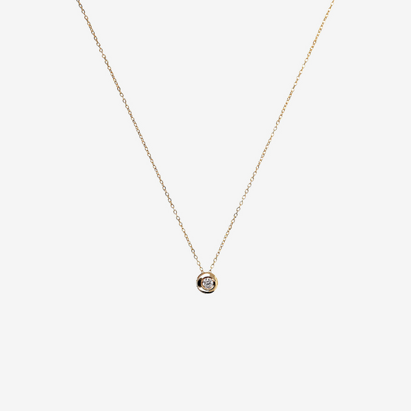 Forzatina Chain Necklace with Light Point Pendant in Cubic Zirconia 375 Gold