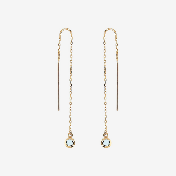 375 Gold Pendant Earrings with Forzatina Chain and Cubic Zirconia 