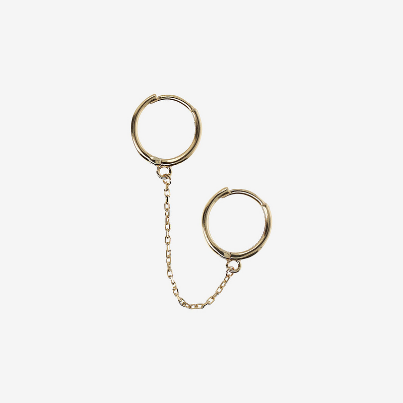 375 Gold Double Hoop Earring