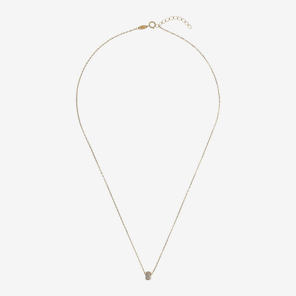 375 Gold Forzatina Chain Necklace with Cubic Zirconia Pavé 