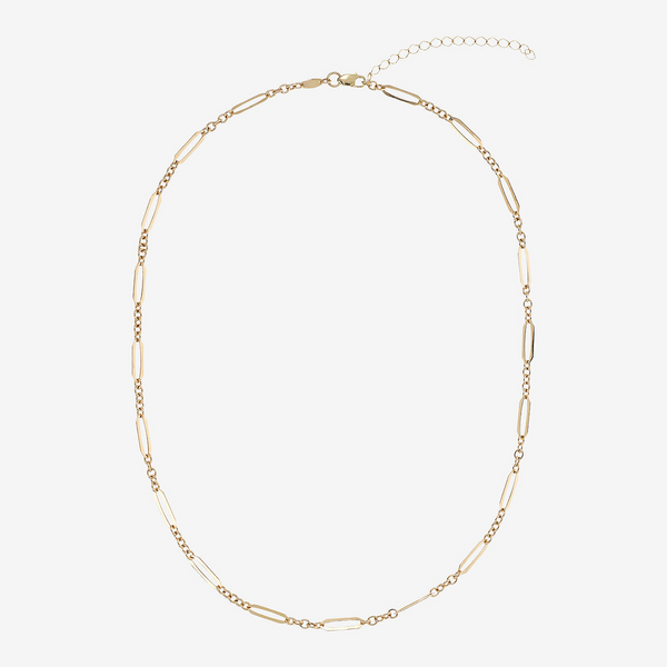 375 Gold Choker Necklace with Alternating Oval Mesh