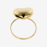 375 Gold Cocktail Ring with Shiny Rounded Heart