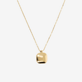 Necklace with Polished Square Pendant in 375 Gold