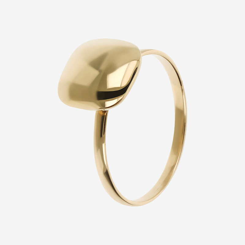 Square Cocktail Ring 375 Gold Domed Design