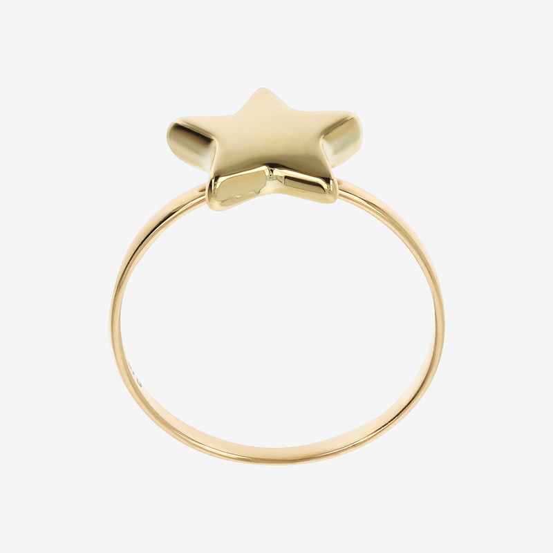 375 Gold Cocktail Ring with Polished Star