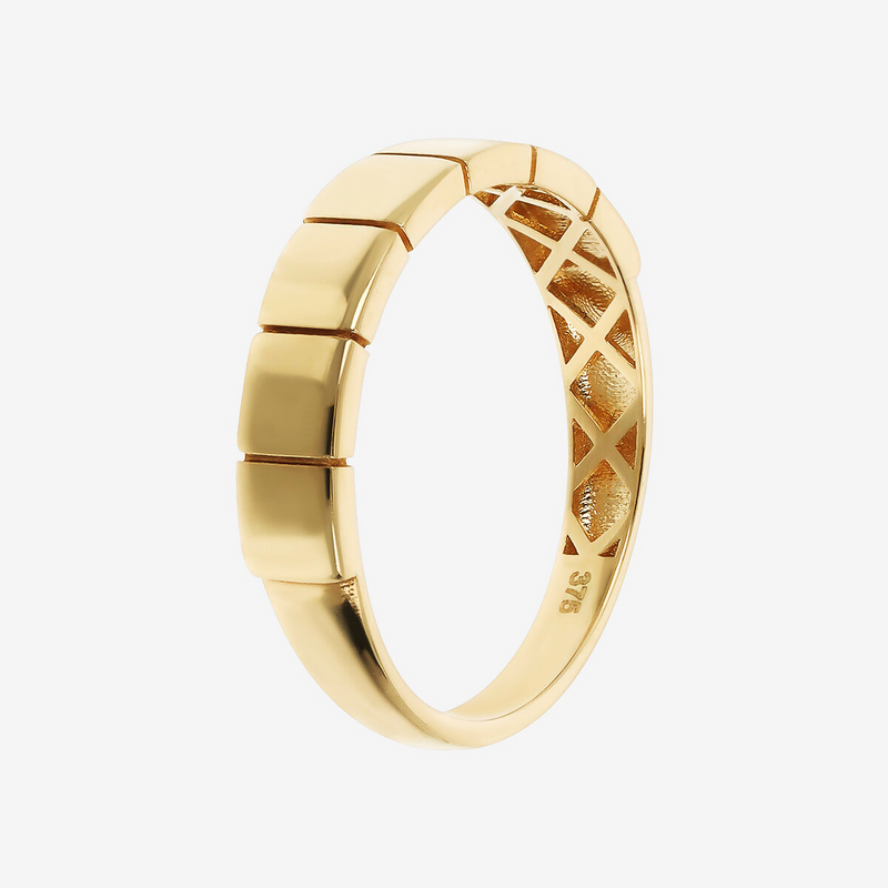 375 Gold Surface Worked Band Ring