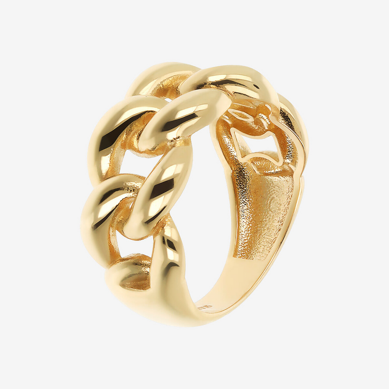 Gold 375 Curb Chain Ring