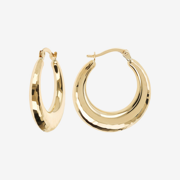 Graduated Hoop Earrings Gold 375