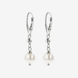 Boucles d'Oreilles Pendantes avec Perles d'Eau Douce